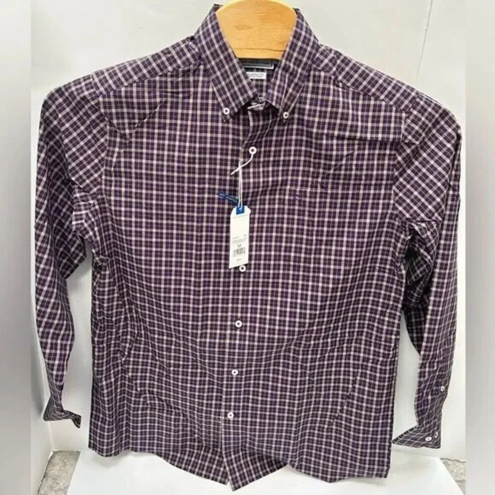 SOUTHERN TIDE NWT Shelter‎ Deck Purple Plaid Stretch Classic Fit Shirt Medium
